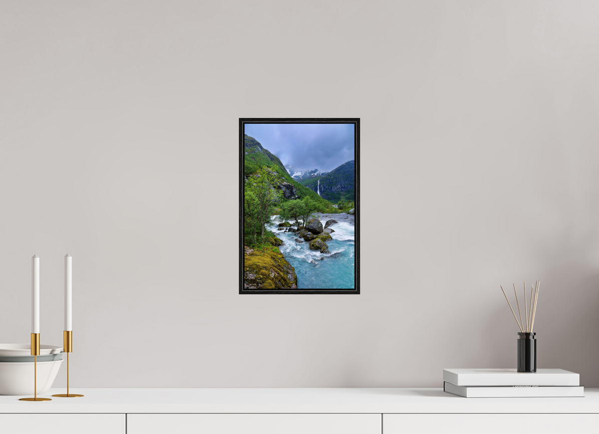 8 x 12″, Acrylic under Glass (Framed) Norway18
